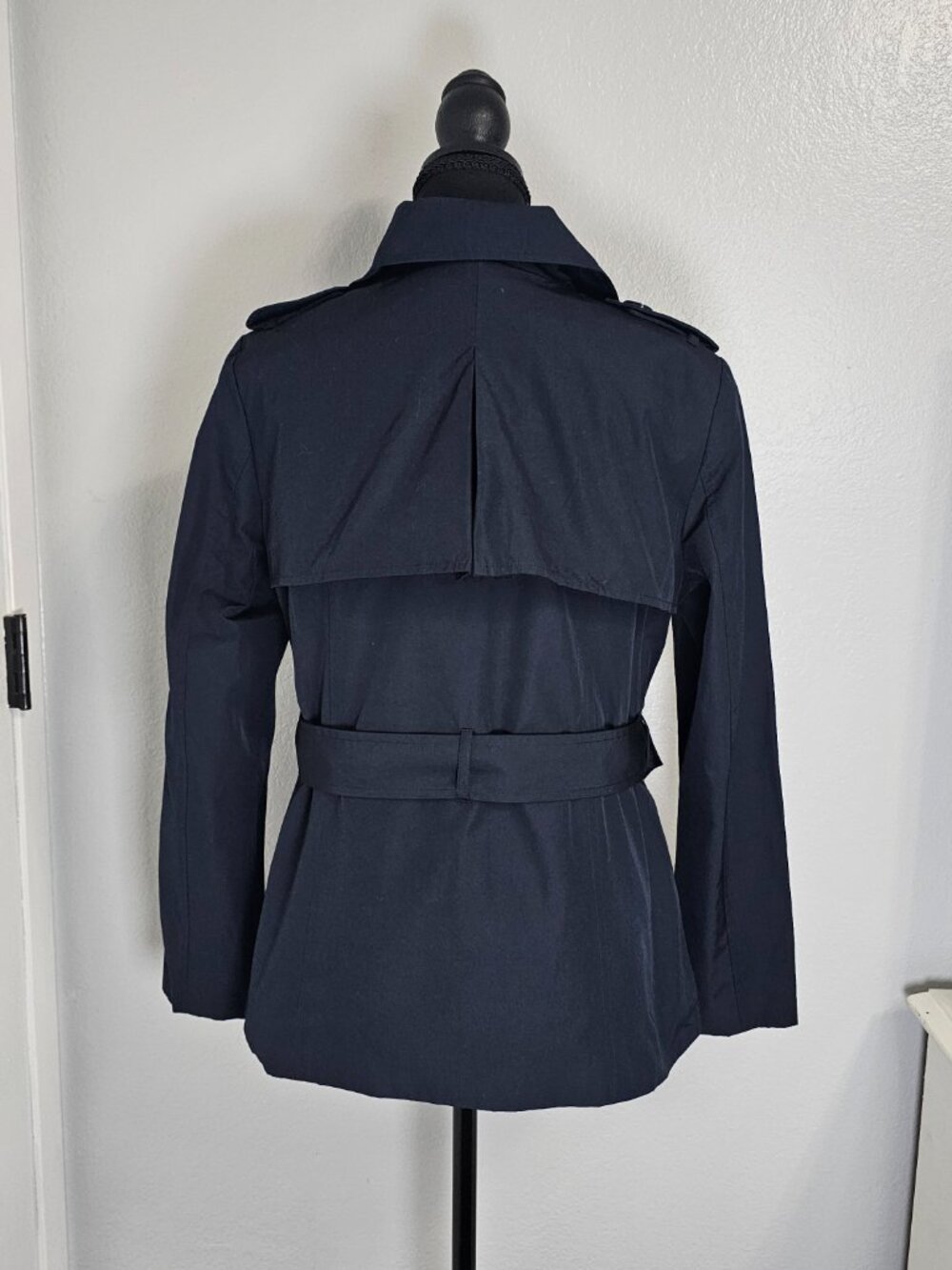 Forever 21 Navy Blue Double-Breasted Trench Coat - Women’s Size Medium - NEW - Picture 3 of 6